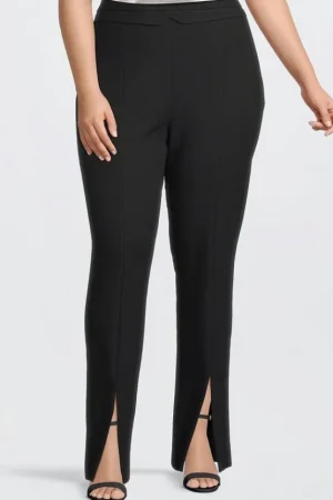 Best Sale Karen Millen Plus Size Tailored Compact Stretch Split Hem Straight Pants black